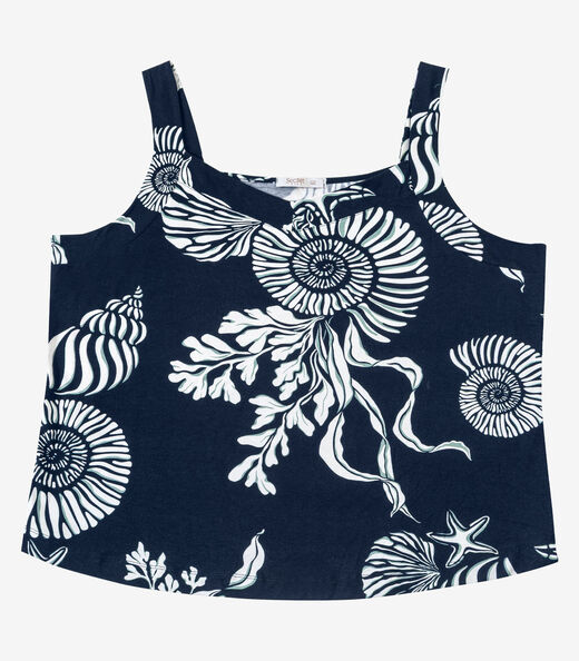 Regata Feminina Estampada Secret Glam Azul
