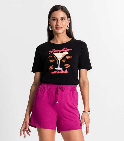 Image_Camiseta Feminina Em Meia Malha Rovitex Preto