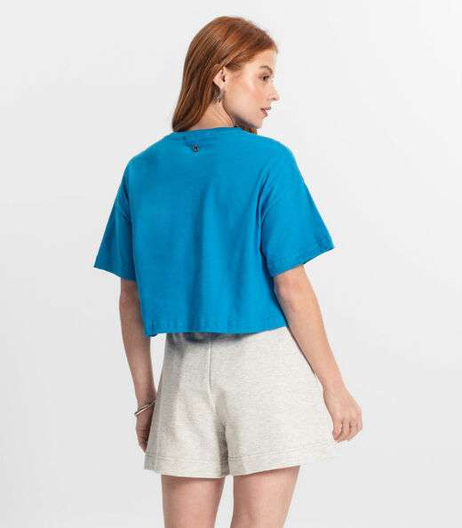 T- Shirt Juvenil Feminina Minty Azul