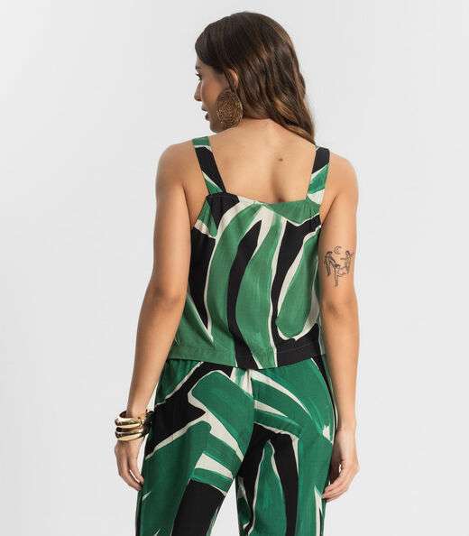 Blusa De Alça Feminina Estampada Endless Preto