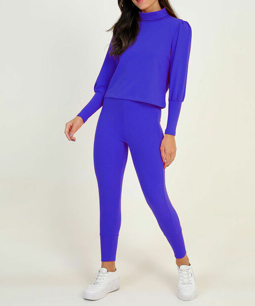 Conjunto Feminino Moletinho Manga Longa Bufante