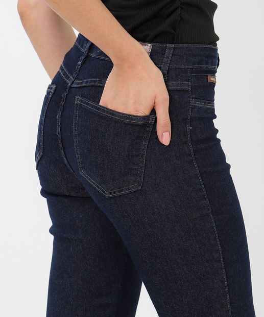 Calça Jeans Flare Feminina Bolsos Biotipo Azul