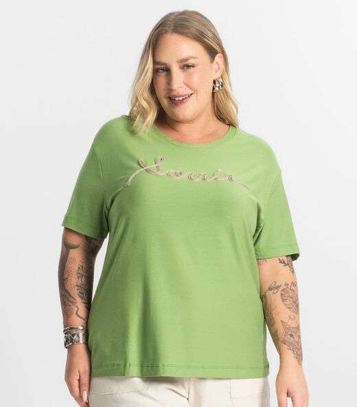 Blusa Viscose Plus Size Secret Glam Verde