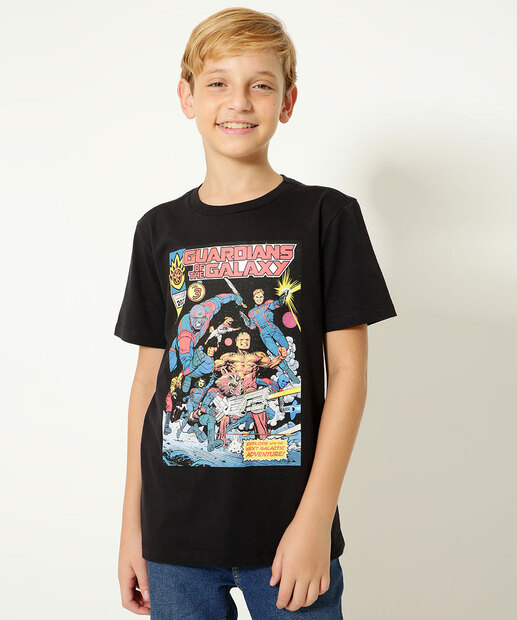 Camiseta Juvenil Guardiões Da Galaxia Marvel Tam 10 a 16
