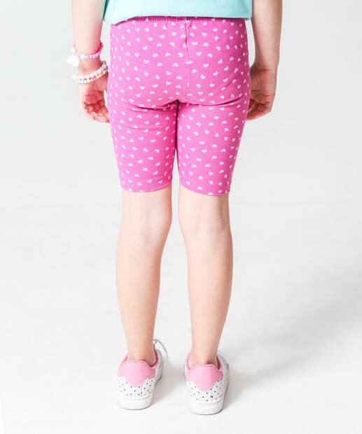 Bermuda Infantil Ciclista Corações Marisa Tam 4 a 10 Rosa