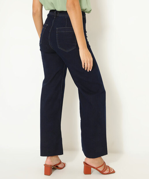 Calça Jeans Wide Leg Feminina Marisa 