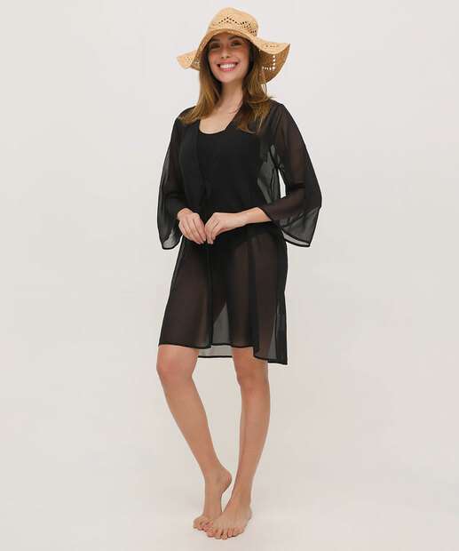 Kimono Saída De Praia Feminino Amarração Marisa