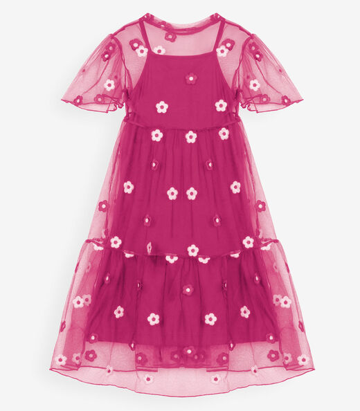 Image_Vestido Infantil Com Sobreposição Trick Nick Rosa