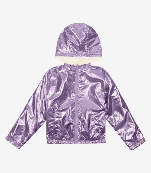 Jaqueta Infantil Puffer Metalizada Trick Nick Roxo