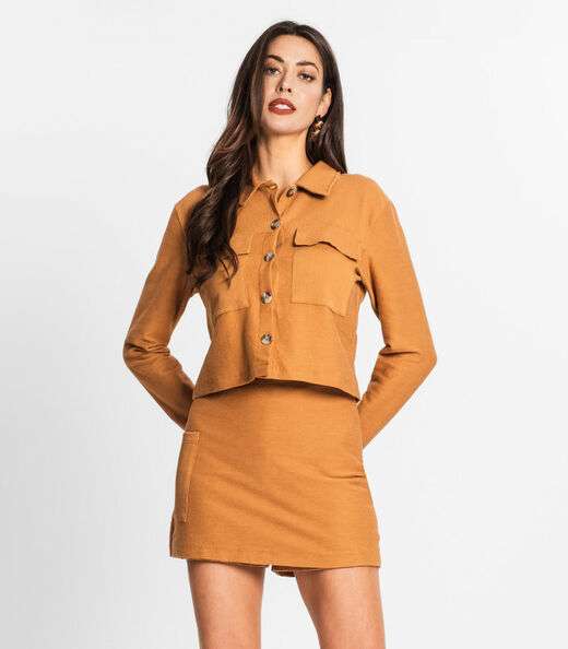 Image_Shorts Saia Feminino Em Moletinho Endless Marrom
