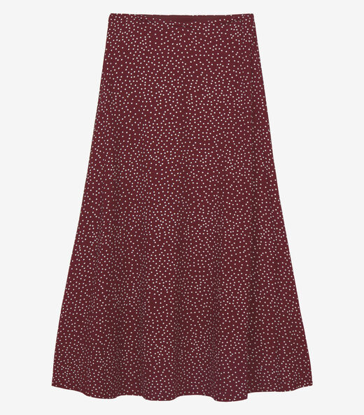 Saia Feminina Midi Visco Maquinetada Endless Vermelho