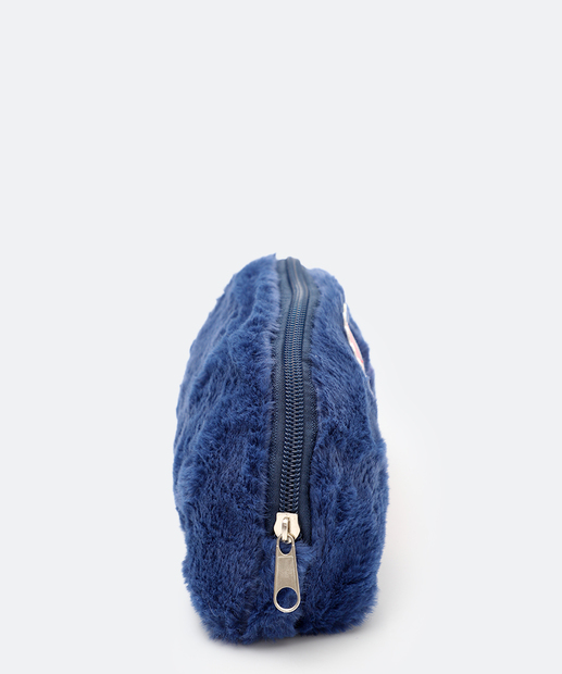 Necessaire Feminina Pelúcia Dinossauro Azul
