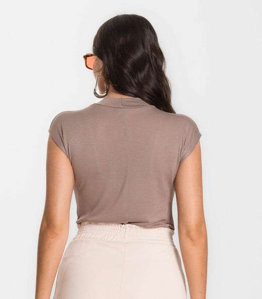 Regata Feminina em Visco Tricot Infinita Cor Marrom