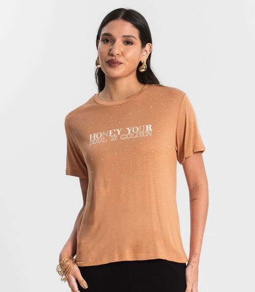 Blusa Visco Tricot Feminina Rovitex Marrom