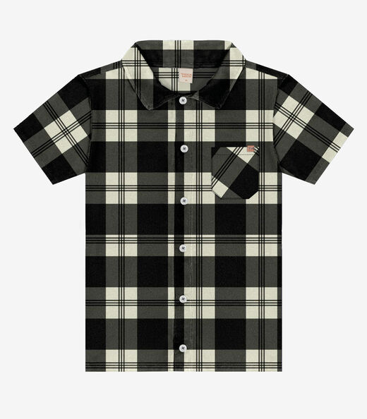 Camisa Xadrez Infantil Menino Trick Nick Preto