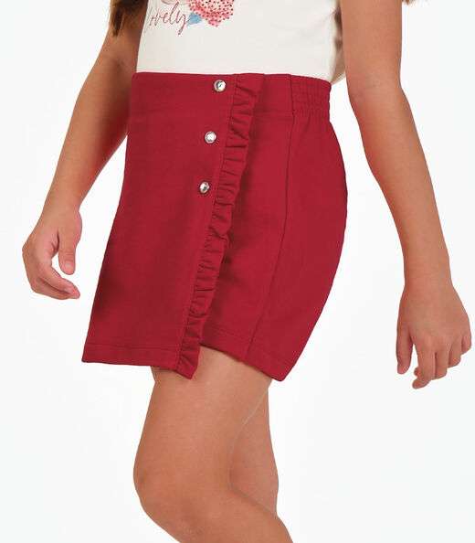 Conjunto Blusa com Shorts Saia Menina Trick Nick Bege