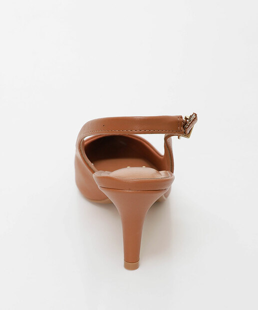 Scarpin Feminino Slingback Salto Fino Vizzano Marrom