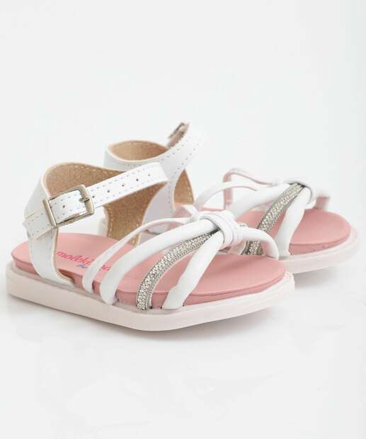 Sandália Infantil Strass Molekinha Branco