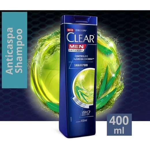 Shampoo Anticaspa Clear Men Controle e Alívio da Coceira 400ml