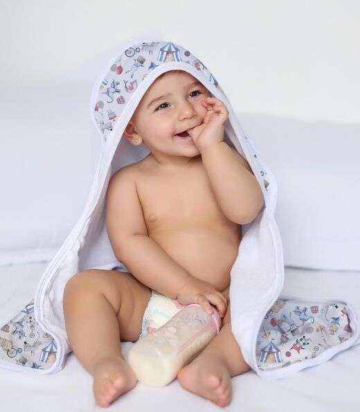 Toalha Com Capuz Bebê Vivaldi Bege