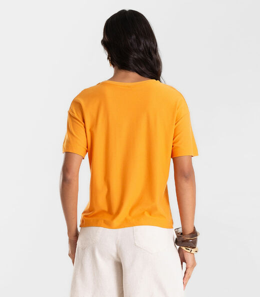 Blusa Feminina Visco Creponada Com Estampa Rovitex Marrom