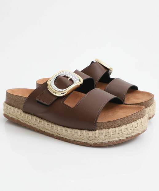 Rasteirinha Feminina Birken Fivela Beira Rio Marrom