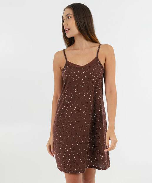 Image_Camisola Estampa Estampa Poá Alças Finas Marisa Marrom