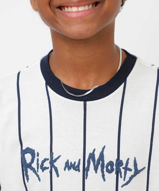 Camiseta Juvenil Rick e Morty Warner Bros Tam 10 a 16 Off White