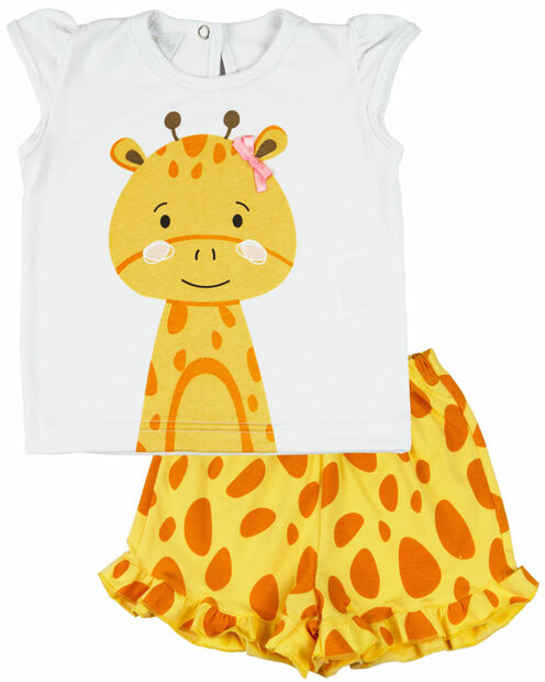 Pijama Curto Menina Infantil 10 Meses a 4 Anos Cotton Fino Verão Manga Curta Bic