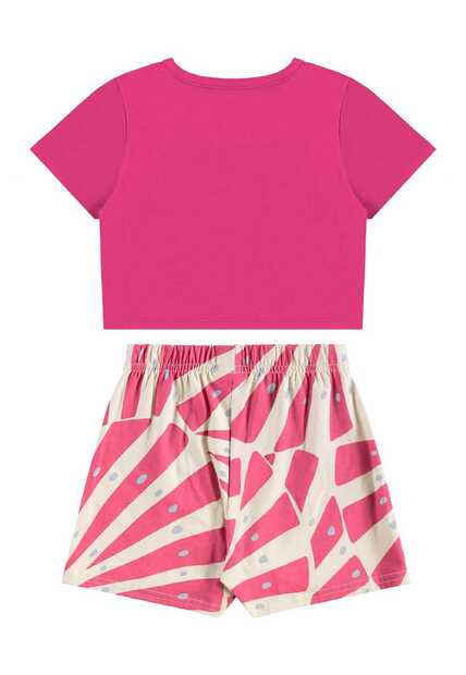 Conjunto Blusa Cropped e Short-Saia Bee Loop