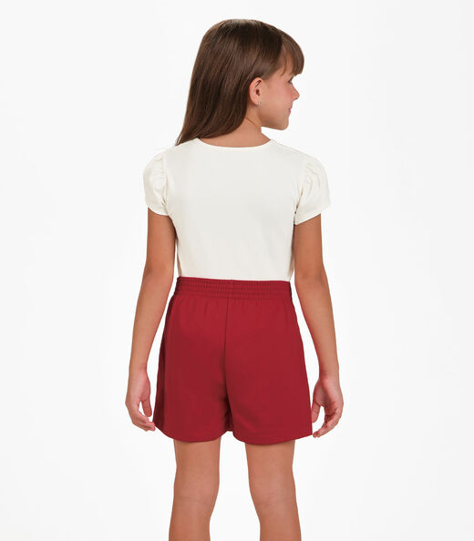 Conjunto Blusa com Shorts Saia Menina Trick Nick Bege