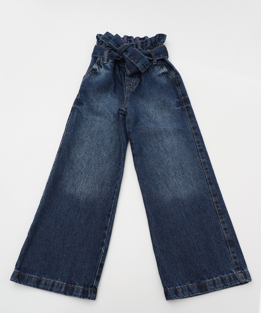 Image_Calça Jeans Clochard Wide Leg Infantil Marisa Tam 4 a 10 Azul