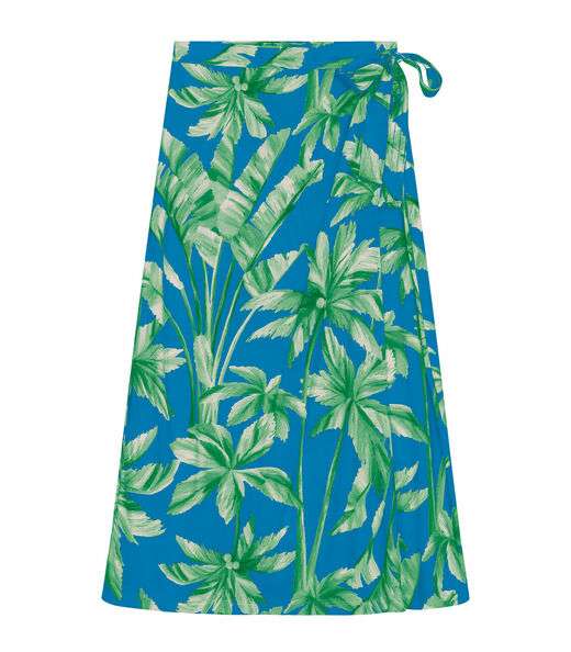 Saia Midi Feminina Estampada Endless Azul