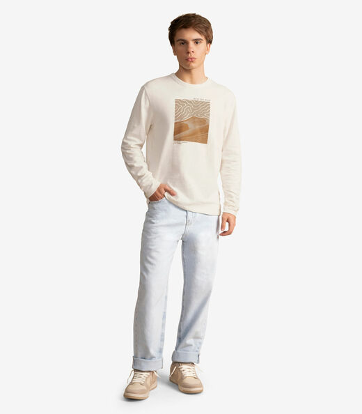 Image_Camiseta Juvenil Manga Longa Com Estampa Minty Bege