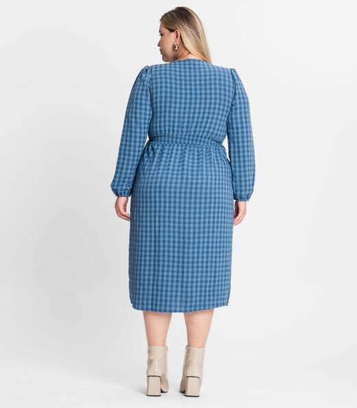 Vestido Plus Size Em Air Flow Secret Glam Azul