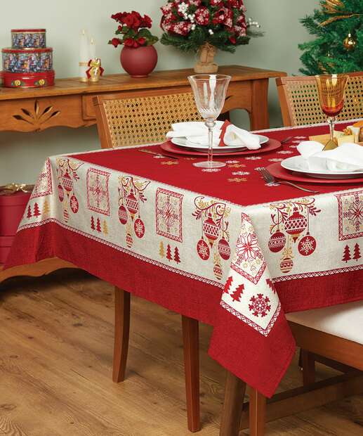 Toalha de Mesa Quadrada Estampa Natal Lepper 