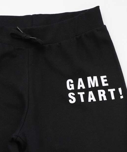 Calça Infantil Jogger Moletom Marisa Tam 4 a 10 Preto