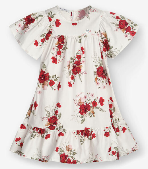 Vestido Infantil Trick Nick Bege