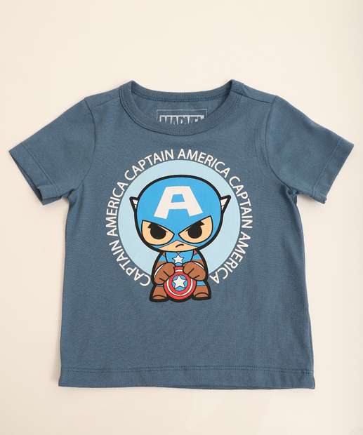 Conjunto Infantil Capitão América Marvel Tam 1 a 3 Azul