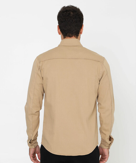 Camisa Masculina Manga Longa Marisa Bege