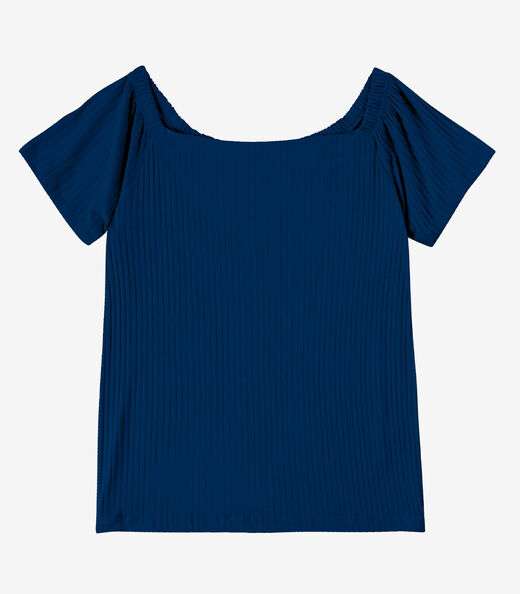 Blusa Feminina Canelada Infinita Cor Azul