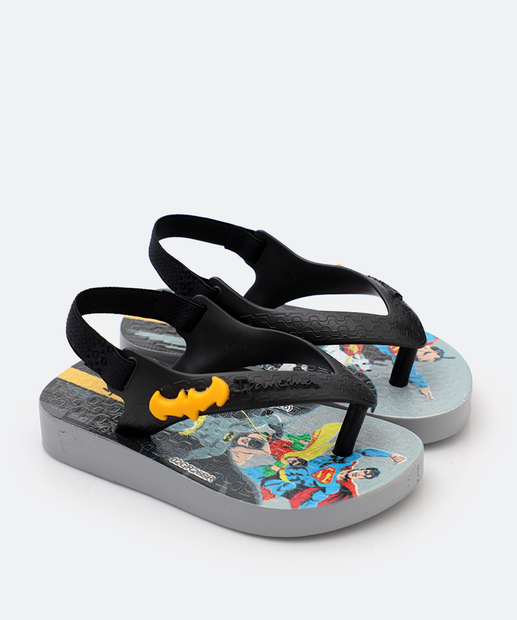 Chinelo Infantil Bebê Liga da Justiça Preto