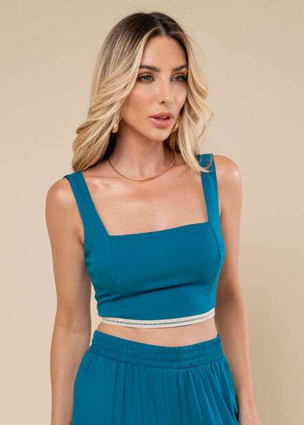 Cropped Sawary Lastex - 278738