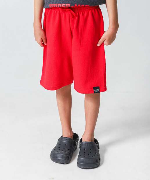 Bermuda Infantil Moletinho Básica Marisa Tam 4 a 10 Vermelho