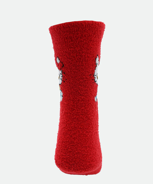 Meia Feminina Adulto Peluciada Hello Kitty Vermelho