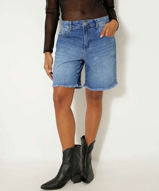 Image_Bermuda Jeans Feminina Barra Desfiada Marisa