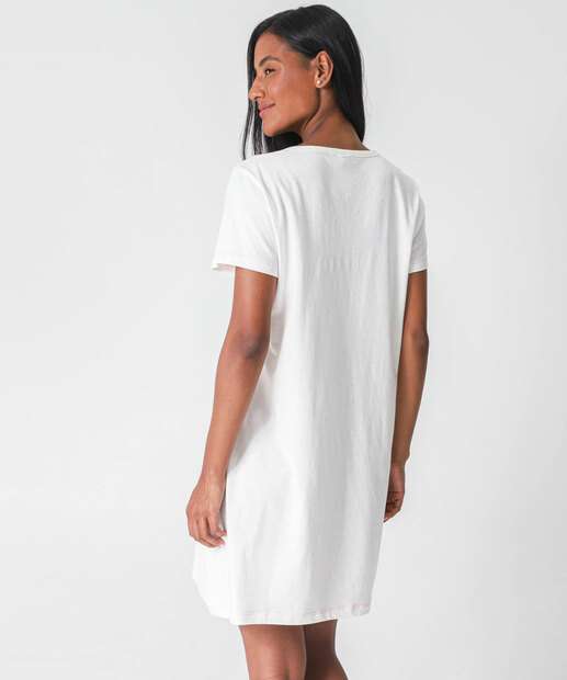 Camisola Estampa Gato Manga Curta Marisa Off White