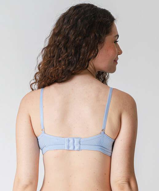 Sutiã Triângulo Textura Recorte Renda Marisa Azul