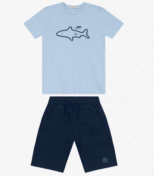 Conjunto Camiseta com Bermuda masculino Trick Nick Azul