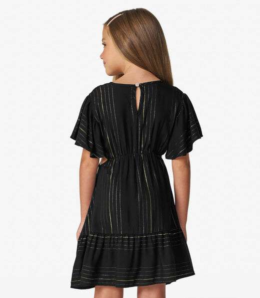 Vestido Infantil em Viscose Lurex Trick Nick Preto